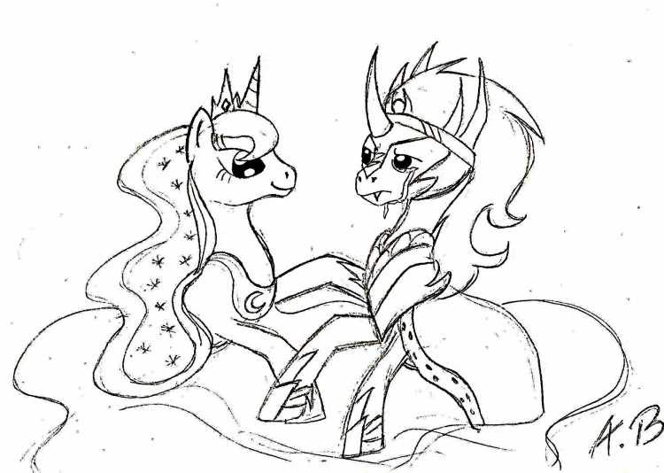 Раскраска пони Король Сомбра