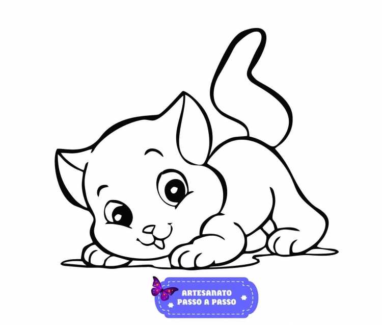 Котик раскраска для детей