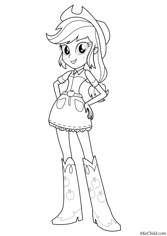 Эквестрия герлз Эпплджек раскраска