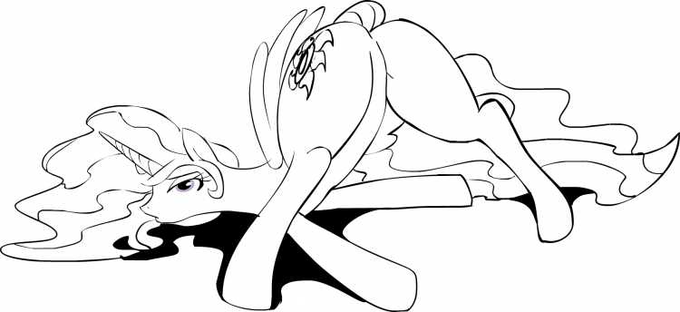 Раскраски пони принцесса Селестия Русалка
