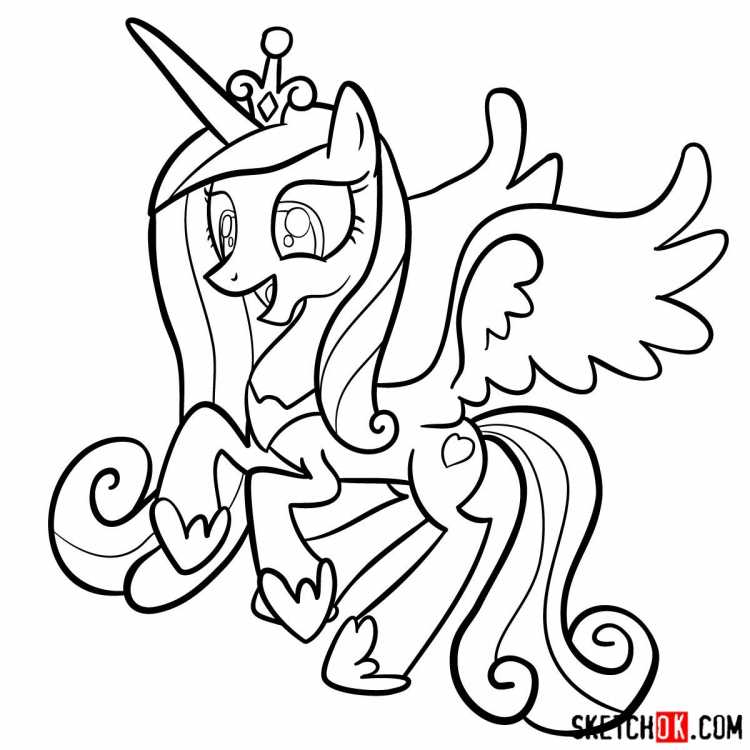 Разукрашка пони принцесса