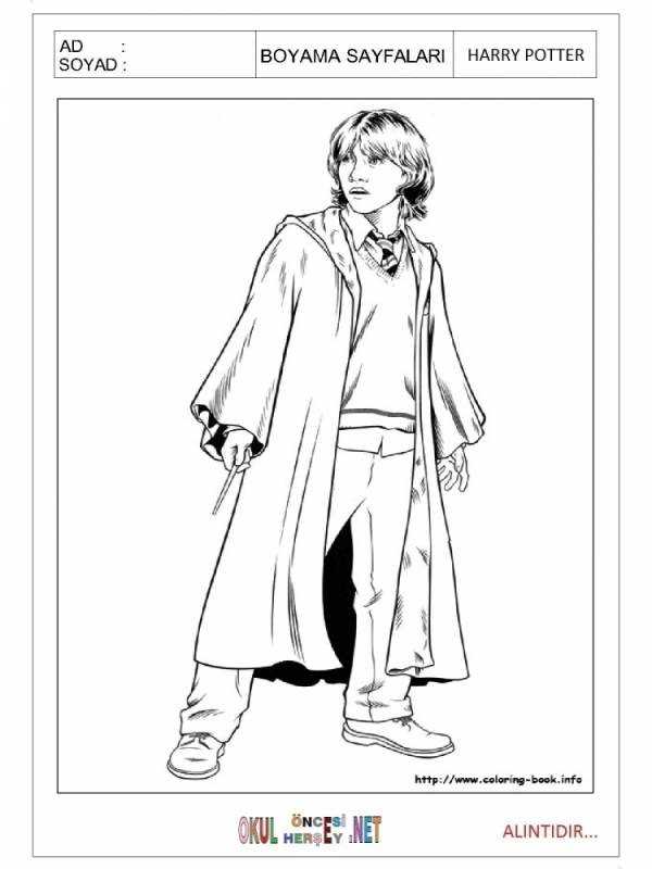 Раскраски для девочек Гарри Поттер