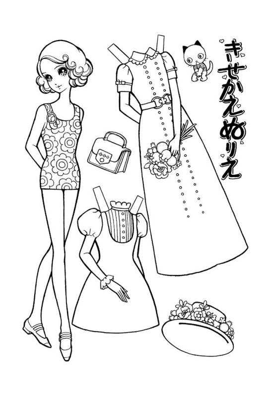 Бумажная кукла раскраска