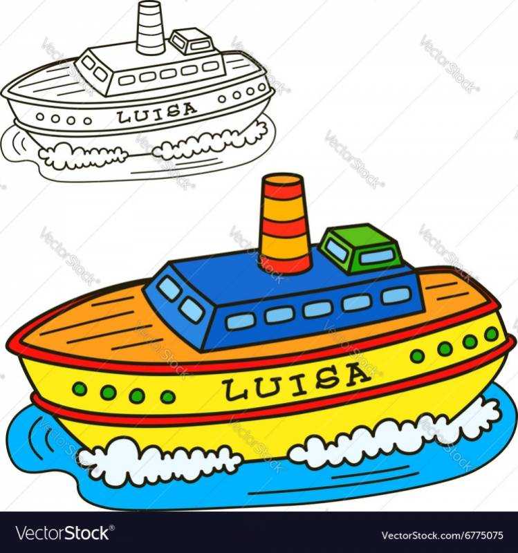 Современный корабль карандашом