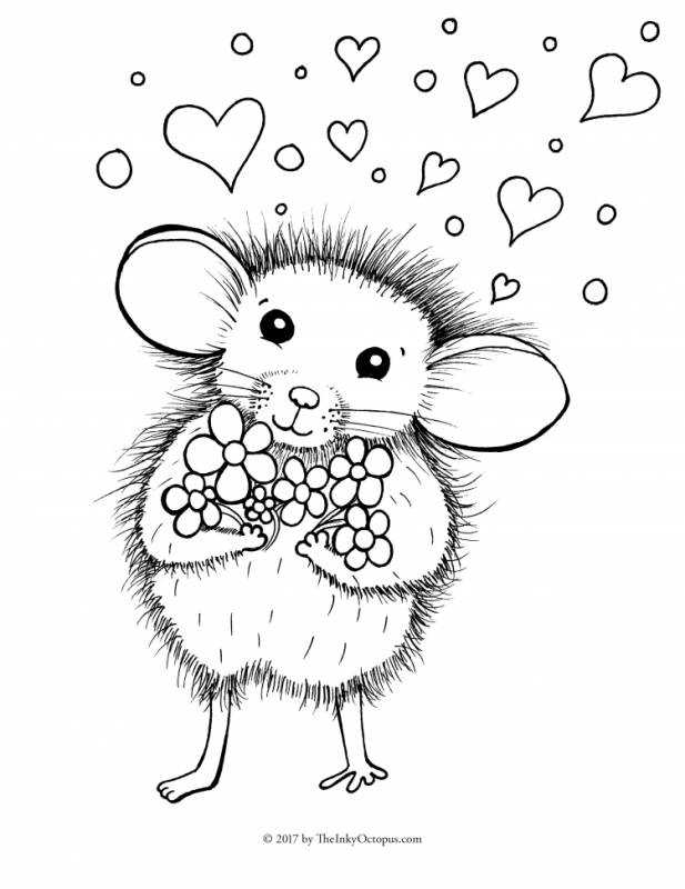 Раскраски милые мышки