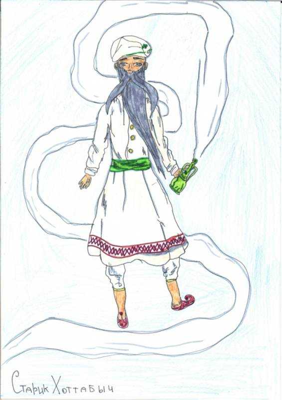 Старик Хоттабыч на ковре самолете