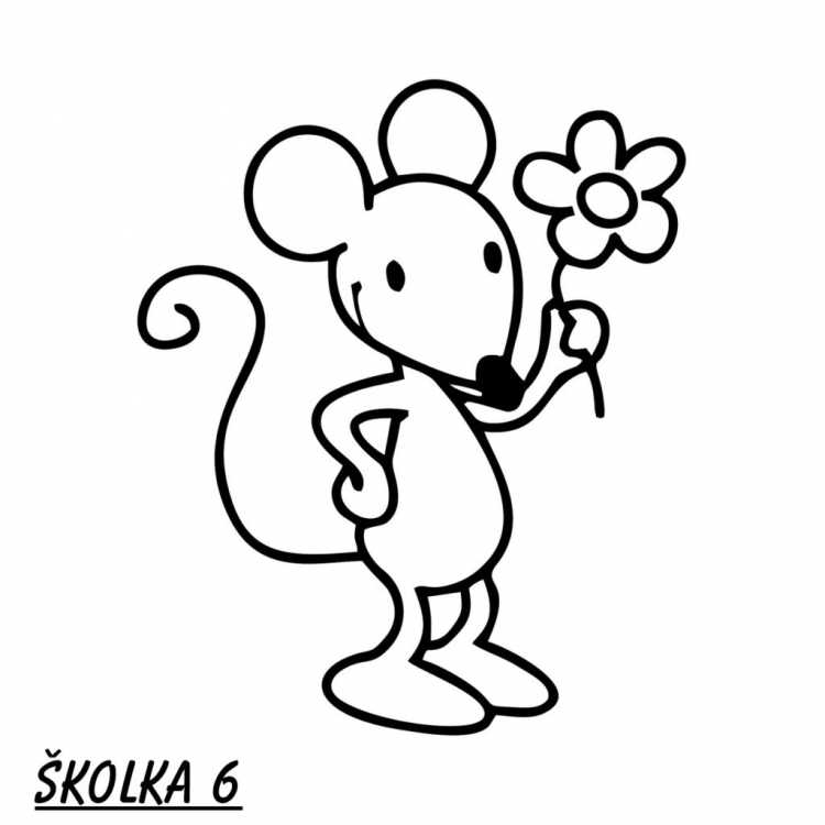 Раскраска милая мышка