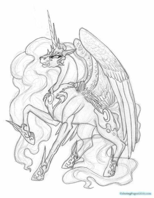 Раскраски пони Найтмер Мун