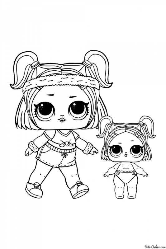 Кукла ЛОЛ раскраска а4