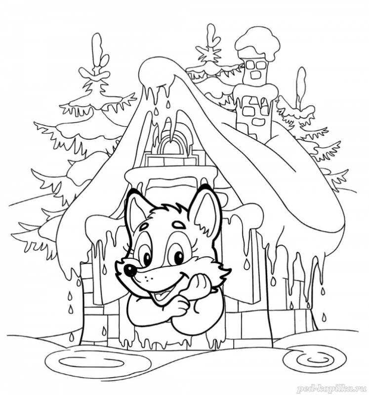 Заюшкина избушка герои раскраска