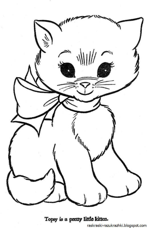 Котенок том раскраска