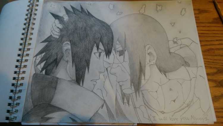 Наруто рисунки Саске и Итачи