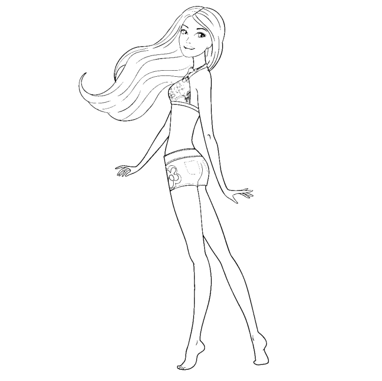 Раскраска девушка в полный рост