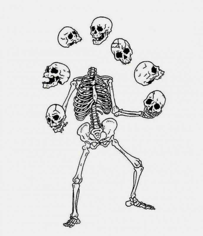 Скелет рисунок карандашом