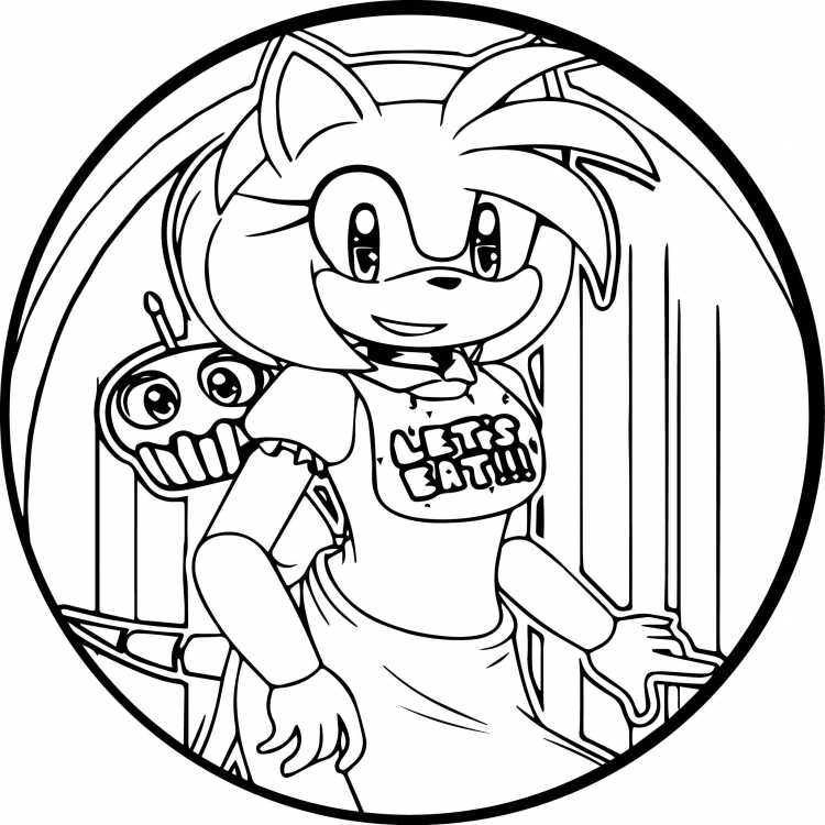 Эми из Соника бум раскраска