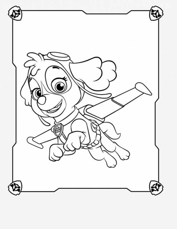 Скай раскраска Щенячий патруль
