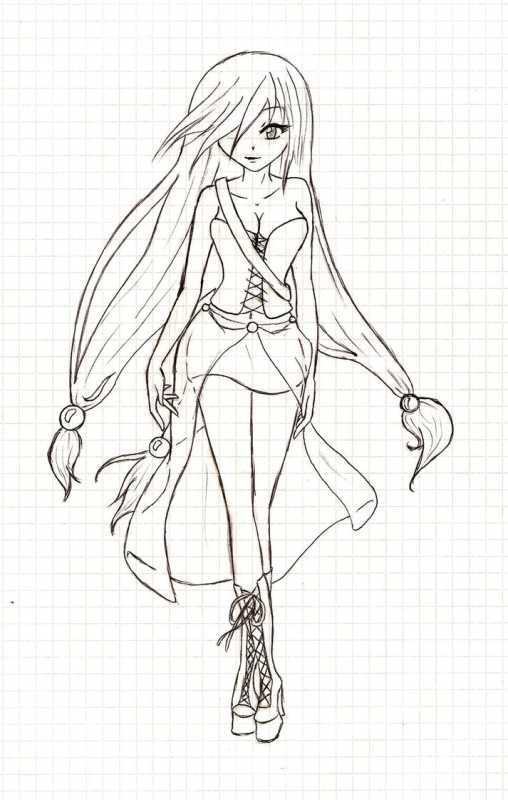 Рисуем девочку в платье