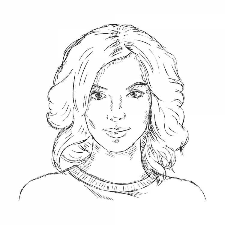 Портрет женщины для раскрашивания