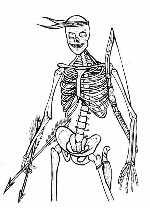 Раскраска скелет