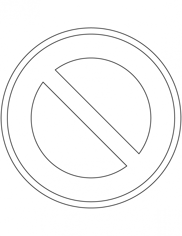 Запрещающие дорожные знаки для раскрашивания