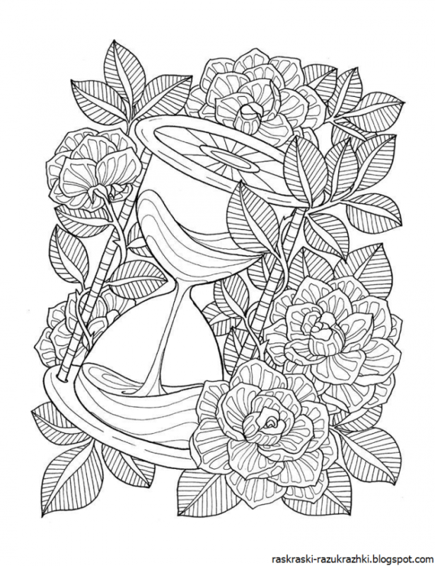 Раскраска антистресс "цветы"