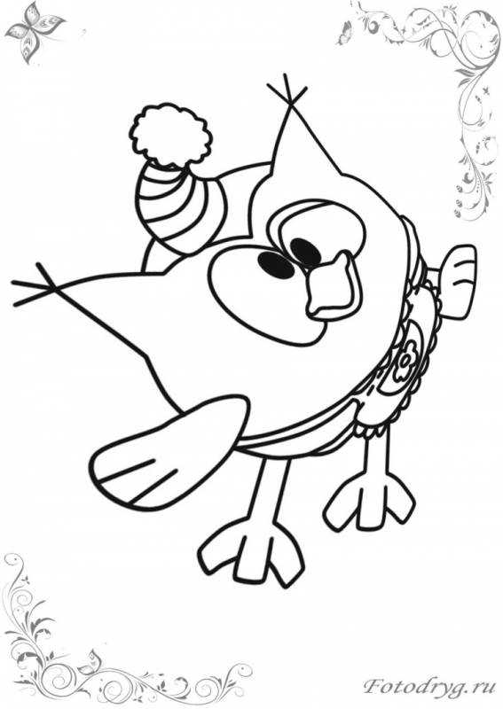 Раскраска Нюша из смешариков