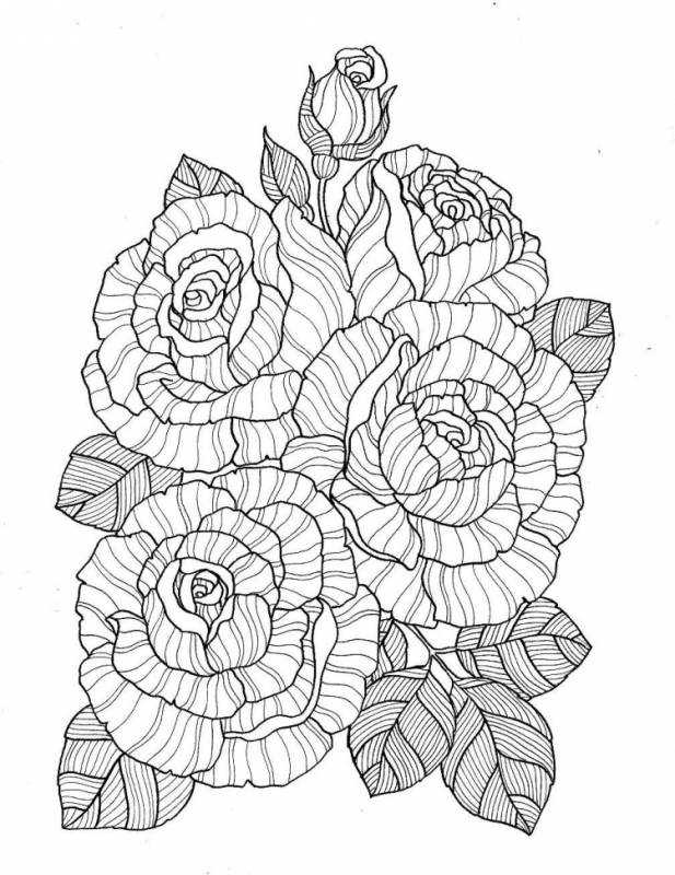 Цветочная композиция раскраска