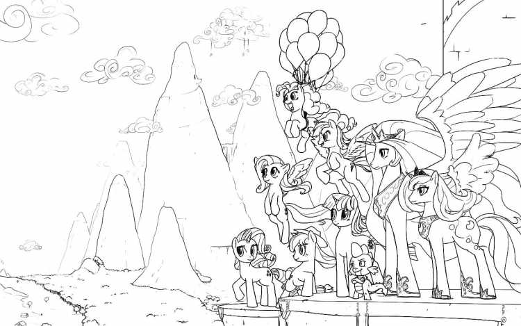 Раскраска понивиль замок