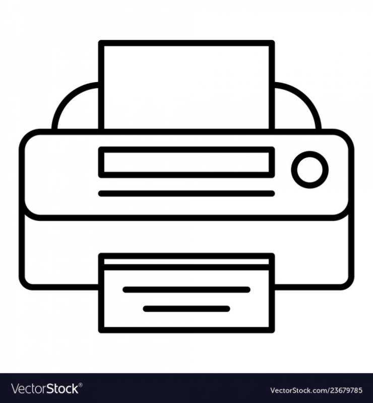 Значок принтера на панели