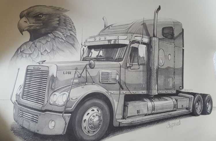 Эскиз грузового автомобиля