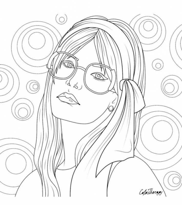 Портрет девочки контур