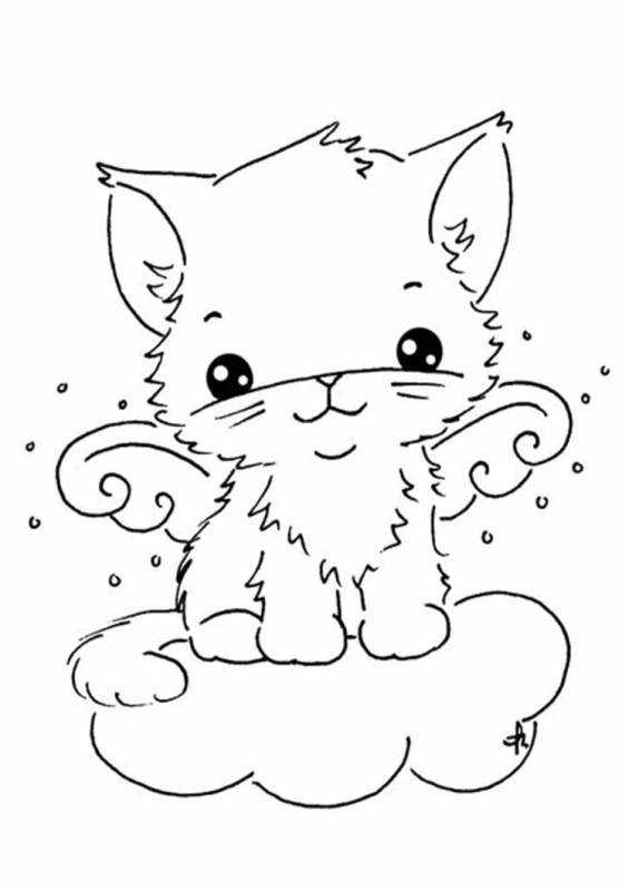 Раскраска кошка милая