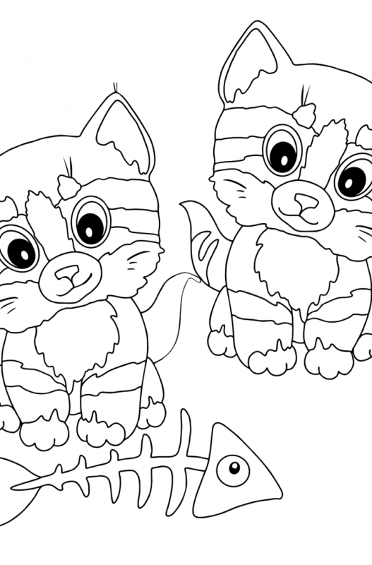 Котенком с детьми черно белые