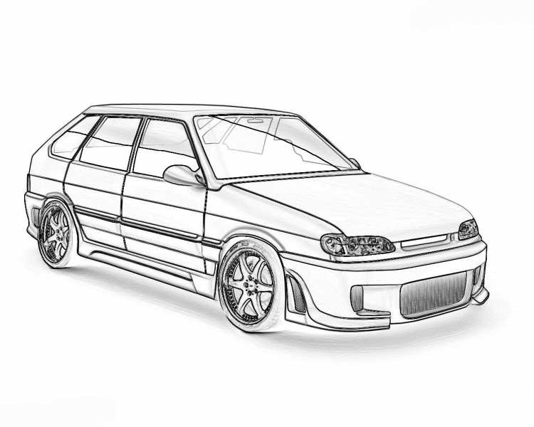 Раскраска Лада 2114 Приора