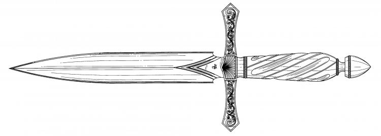 Нарисовать кинжал
