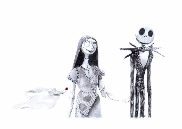 Джек Скеллингтон Хэллоуин рисунки