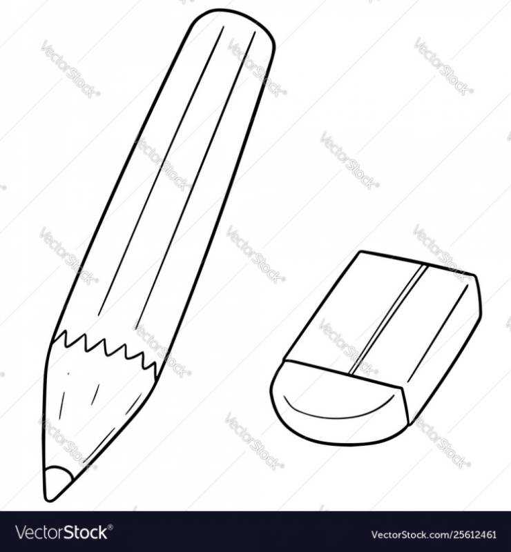 Карандаш с ластиком раскраска