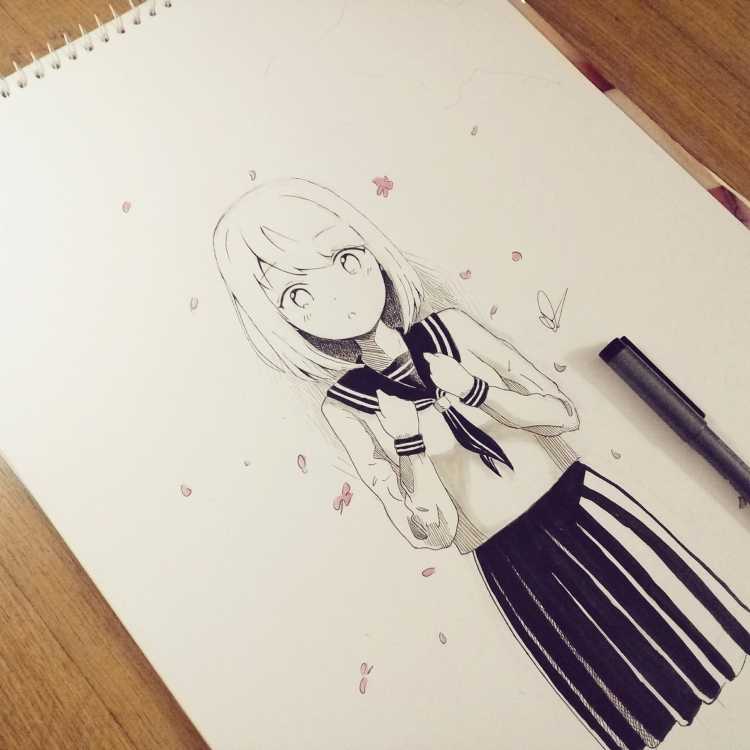 Аниме персонажи для скетчбука