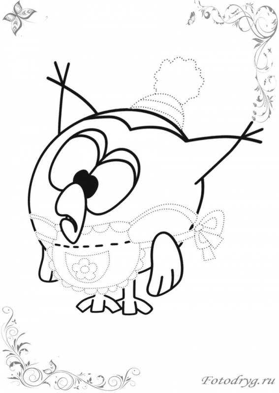 Смешарики раскраска Нюша и Бараш