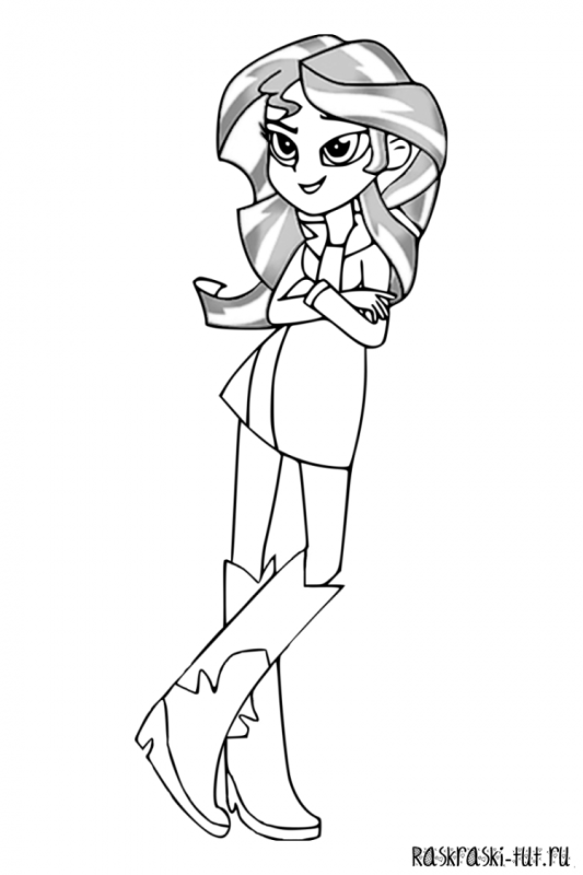Раскраска девочки Эквестрии Сансет Шиммер