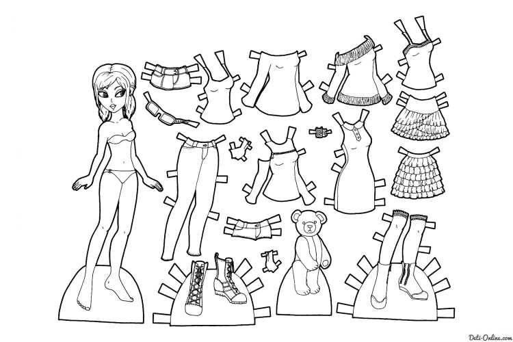 Куклы для раскрашивания с одеждой
