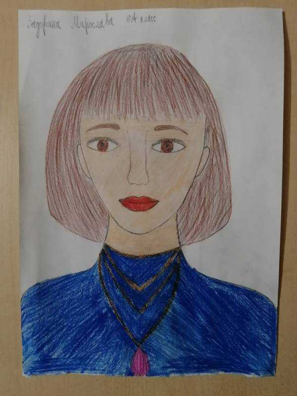 Портрет женщины карандашом для детей