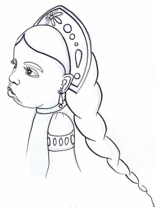 Нарисуй чудесную куколку Василисы прекрасной карандашом