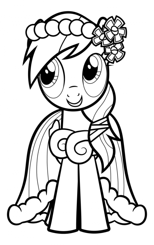 Раскраска Флаттершай девушка Эквестрии