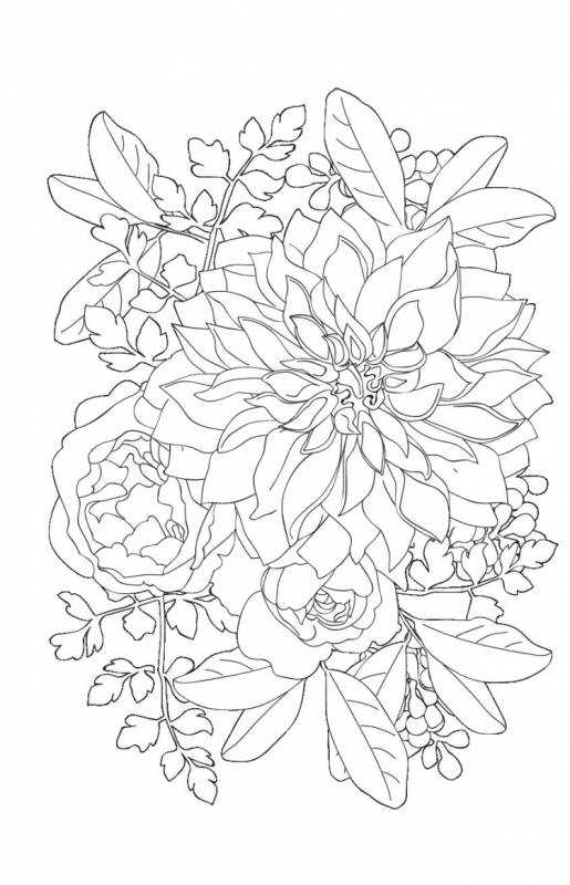 Раскраска антистресс "цветы"