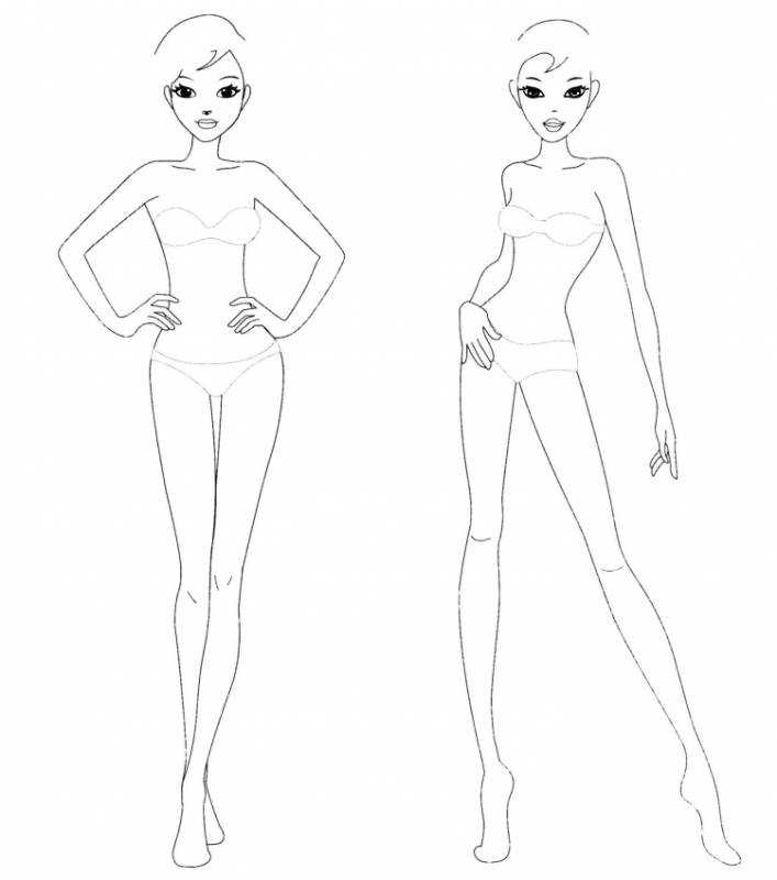 Раскраска девушка в купальнике