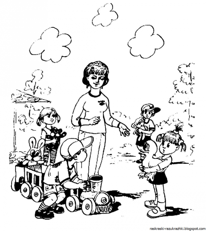 Раскраска. В детском саду