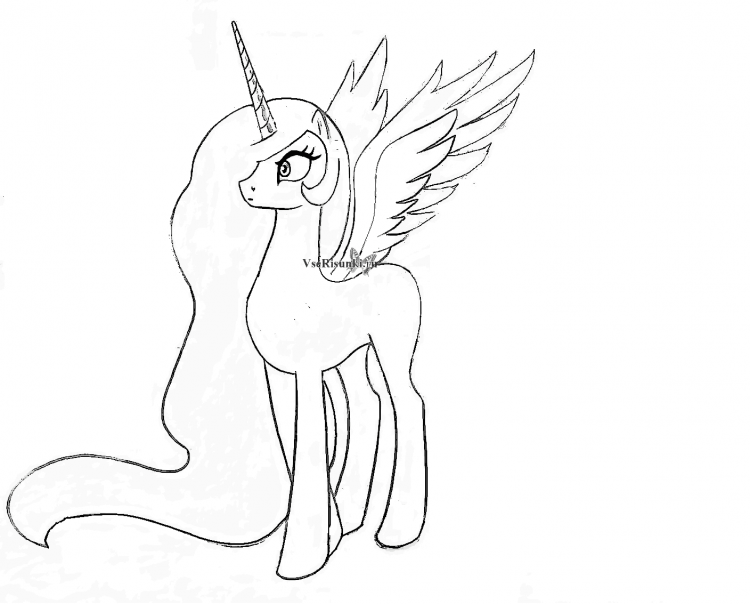 Пони карандашом принцесса Селестия