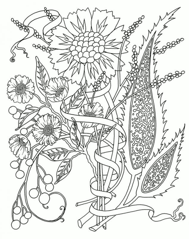 Красивые цветы для раскрашивания взрослым
