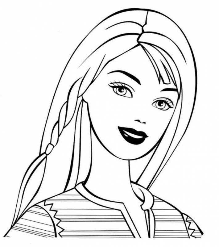 Лицо женщины контур для детей